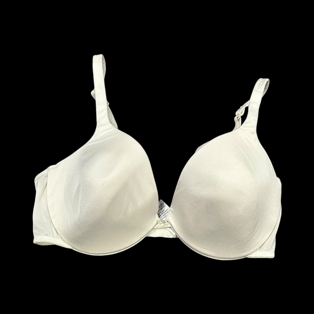 Y2K Vassarette Ivory Underwire Bra 38C Soft Girl Lingerie 75-218